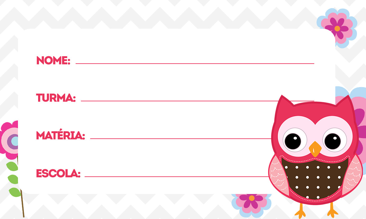 Coruja Baby Etiqueta Escolar Personalizada