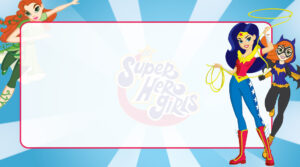 DC Super Hero Girls Etiqueta Escolar para Imprimir