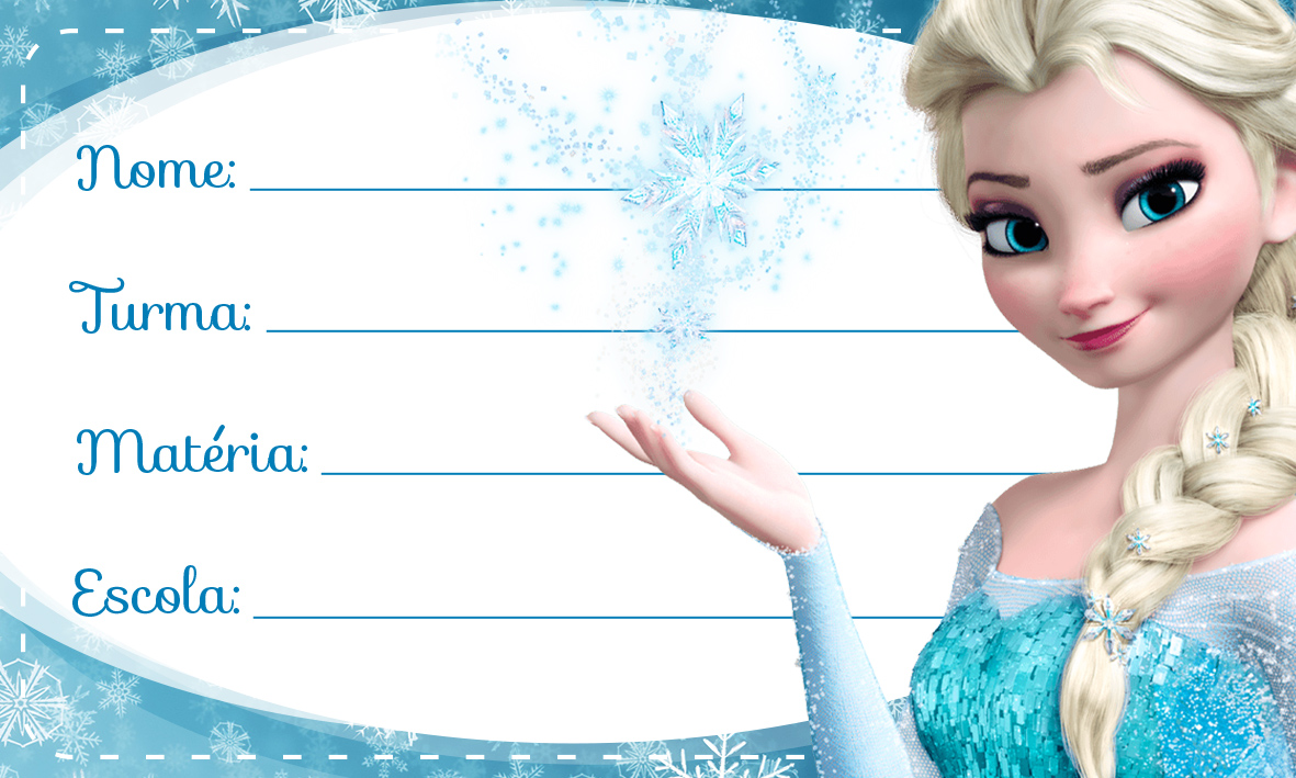 Elza Frozen Etiqueta Escolar Personalizada