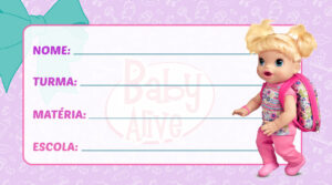 Etiqueta Escolar Baby Alive