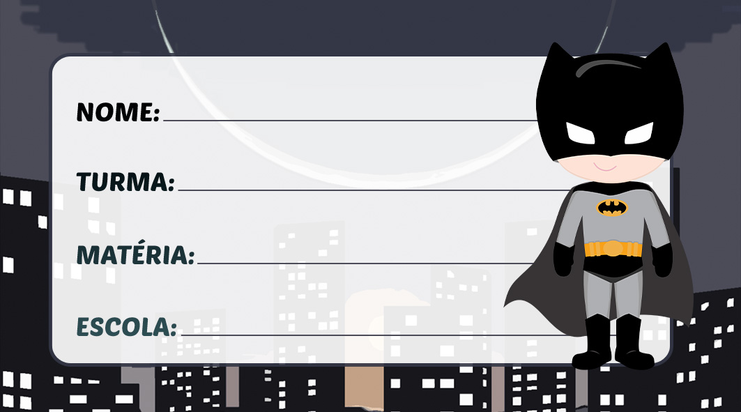 Etiqueta Escolar Batman Baby - Imagem Legal