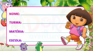 Etiqueta Escolar Dora Aventureira