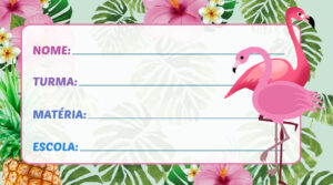 Etiqueta Escolar Flamingo Tropical