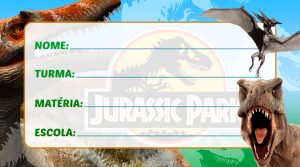 Etiqueta Escolar Jurassic Park