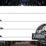 Etiqueta Escolar Jurassic World para Imprimir