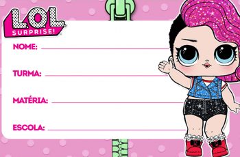 Etiqueta Escolar LOL Rock para Imprimir