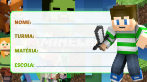 Etiqueta Escolar Minecraft