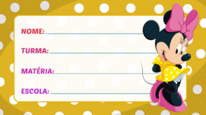 Etiqueta Escolar Minnie Vestido Amarelo