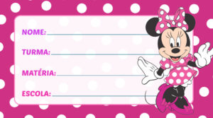 Etiqueta Escolar Minnie Vestido Rosa