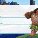 Etiqueta Escolar Moana