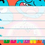 Etiqueta Escolar O Incrível Mundo de Gumball