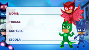 Etiqueta Escolar PJ Masks