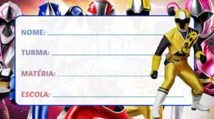 Etiqueta Escolar Power Rangers Ninja Steel