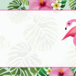 Flamingo Tropical Etiqueta Escolar para Imprimir