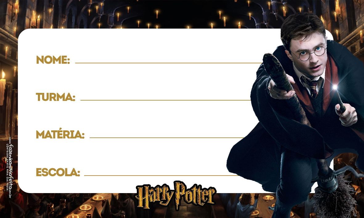 Harry Potter Etiqueta Escolar Personalizada