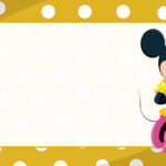 Minnie Vestido Amarelo Etiqueta Escolar para Imprimir