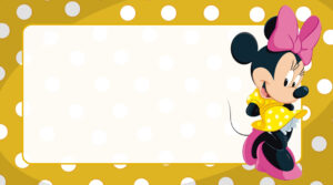 Minnie Vestido Amarelo Etiqueta Escolar para Imprimir