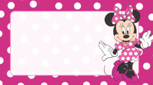 Minnie Vestido Rosa Etiqueta Escolar para Imprimir