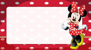 Minnie Vestido Vermelho Etiqueta Escolar para Imprimir