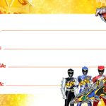 Power Rangers Etiqueta Escolar para Imprimir