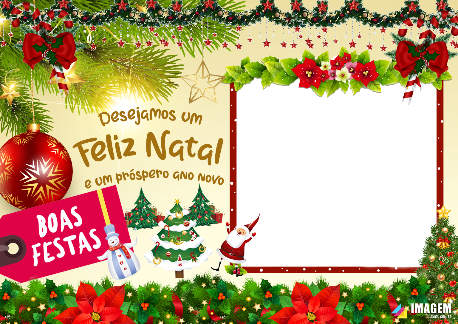 Desejamos um Feliz Natal Moldura PNG - Imagem Legal