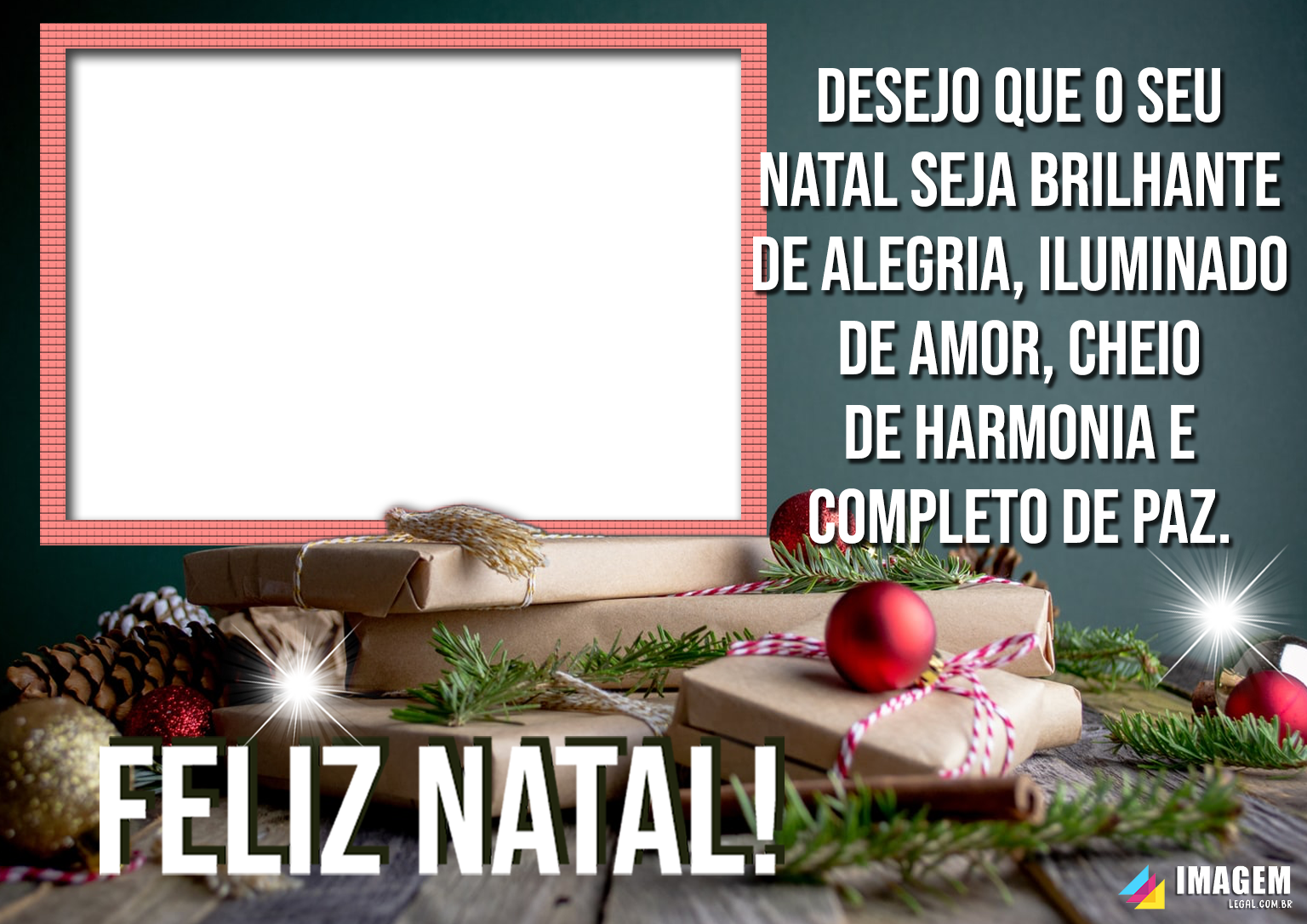 Desejamos um Feliz Natal Moldura PNG - Imagem Legal