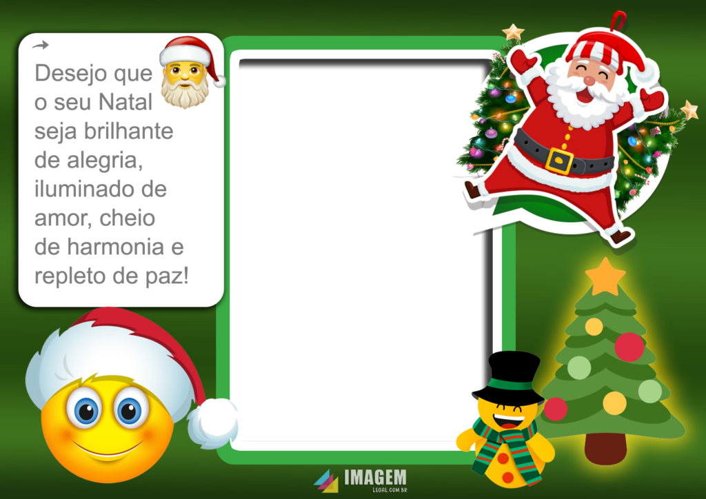 Moldura para Foto com Itens Natalinos Moldura de Natal PNG