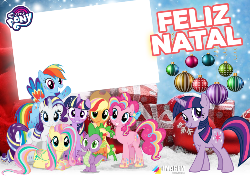 Moldura Feliz Natal My Little Pony PNG - Imagem Legal