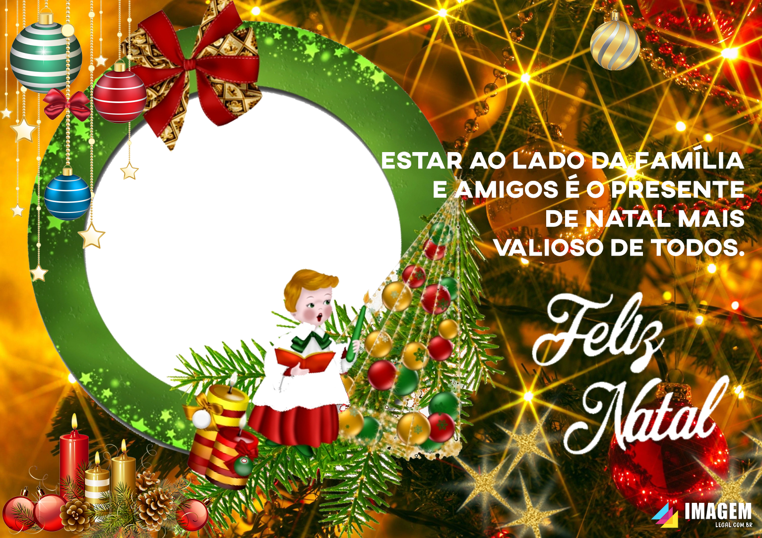 Desejamos um Feliz Natal Moldura PNG - Imagem Legal