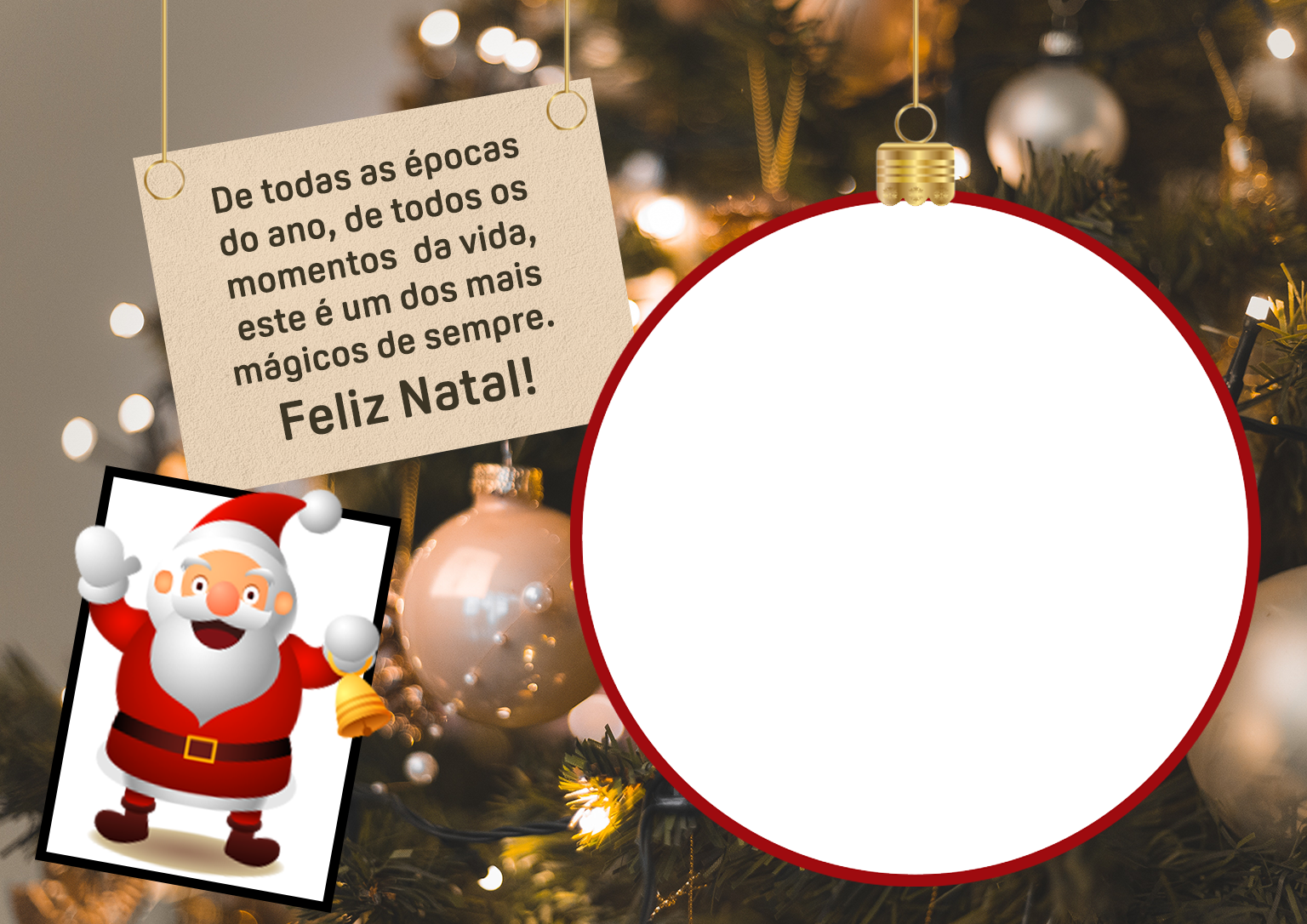 Moldura PNG Cartão de Feliz Natal - Imagem Legal