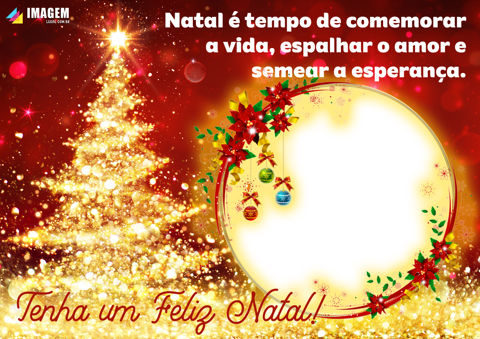 Moldura Tenha um Feliz Natal PNG - Imagem Legal