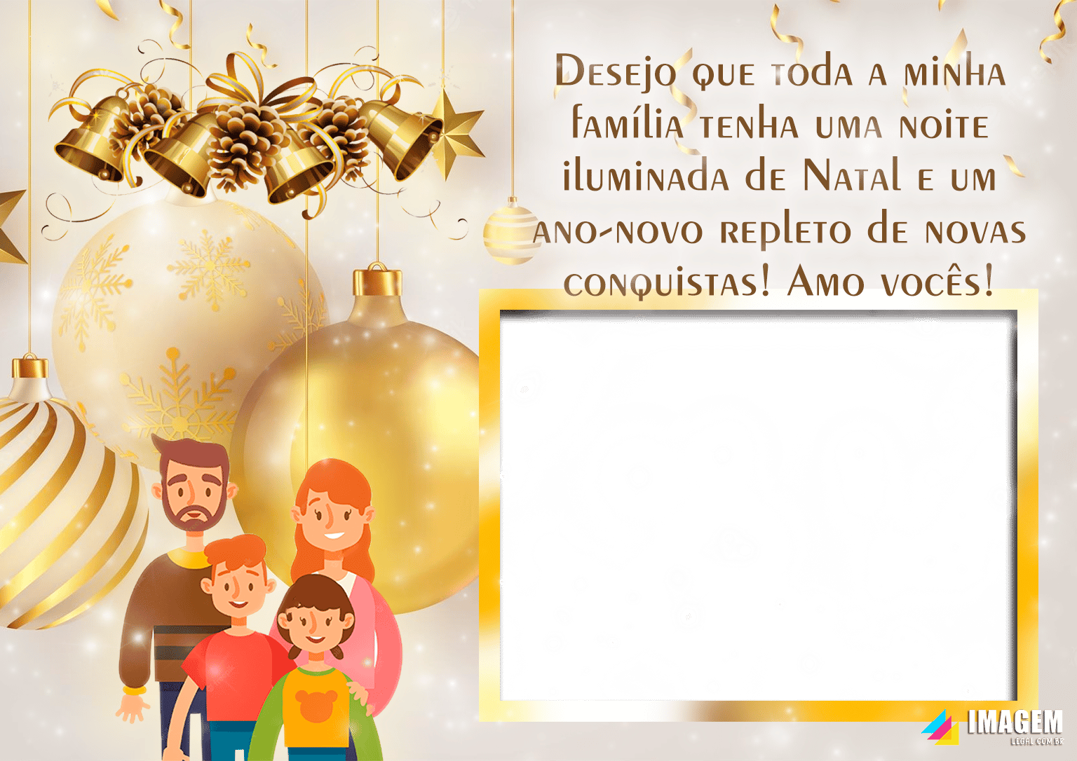 Moldura PNG Cartão de Feliz Natal - Imagem Legal