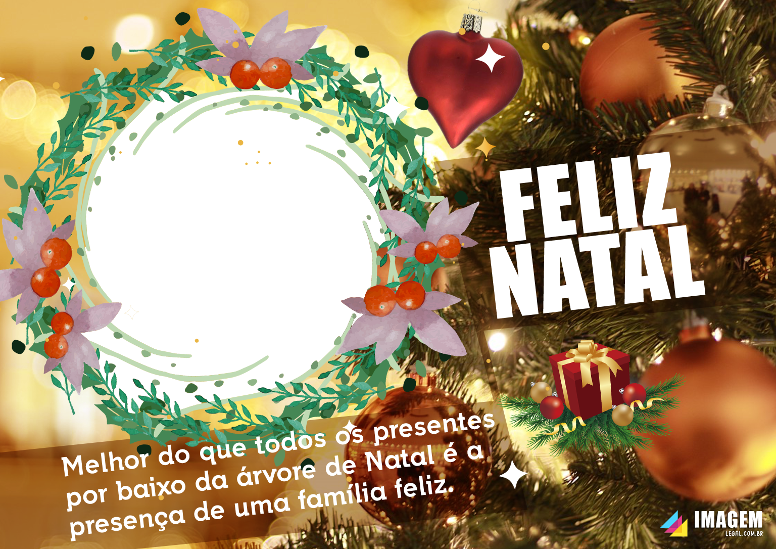 Moldura com Mensagem Natalina Moldura de Natal PNG - Digital Grátis