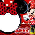 Minnie Vestido Vermelho Moldura PNG