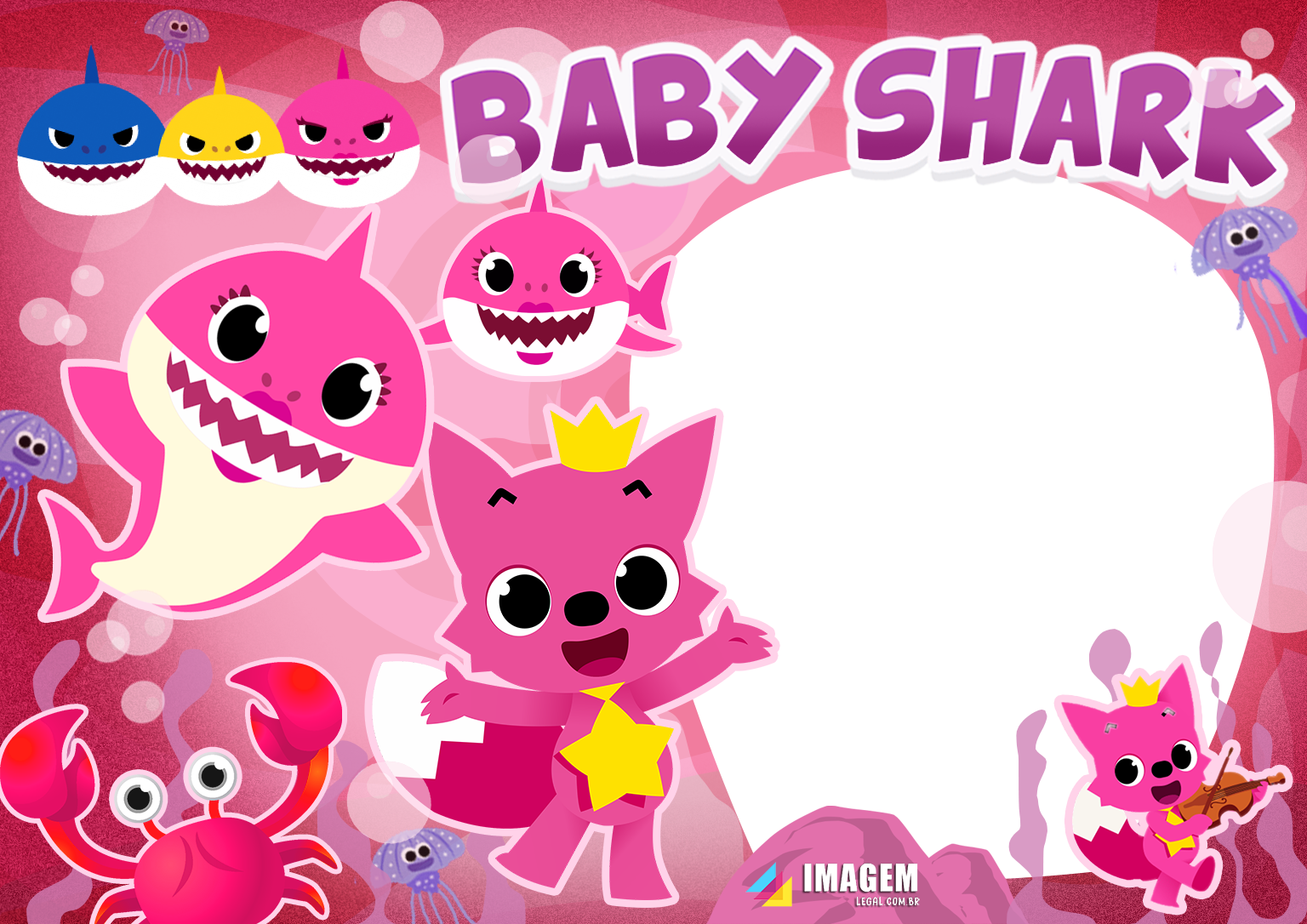 Download Baby Shark Rosa Moldura PNG | Imagem Legal em 2020 ...