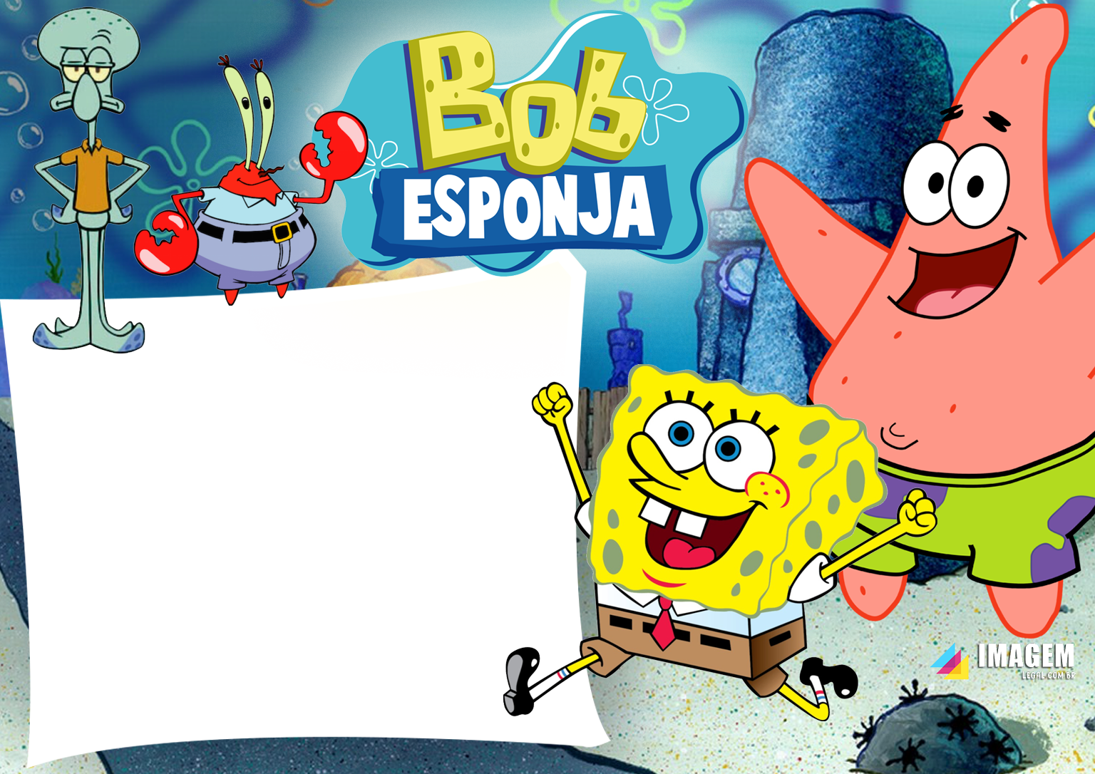 Moldura Bob Esponja PNG - Imagem Legal