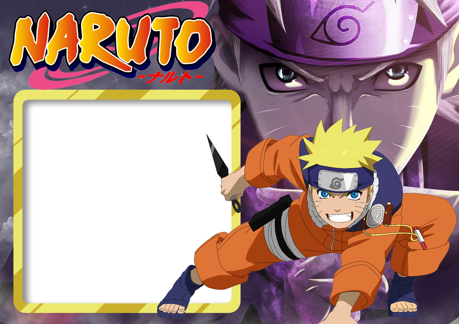 Moldura Naruto Desenho PNG - Imagem Legal