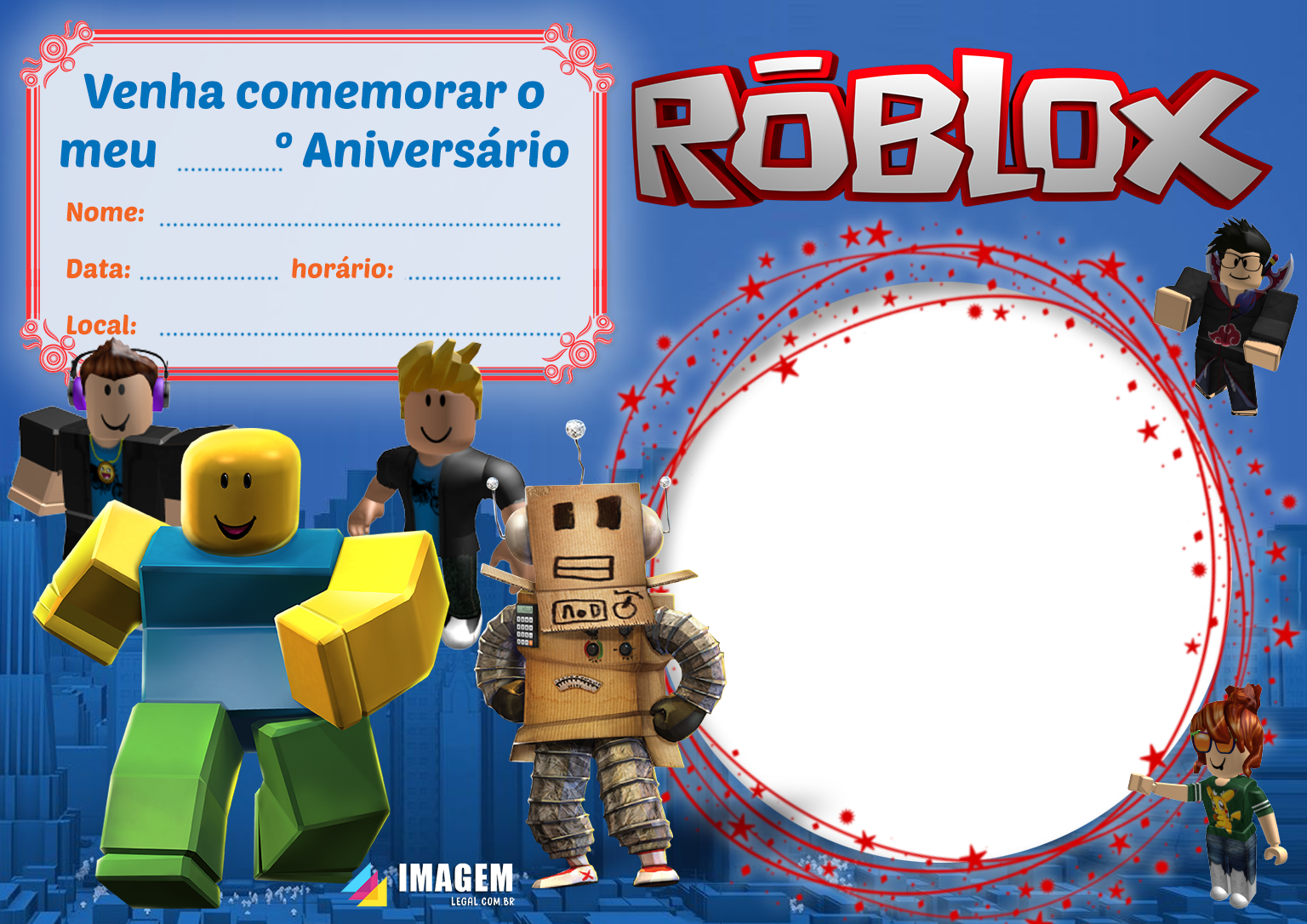 Convite Aniversário Blox Fruits