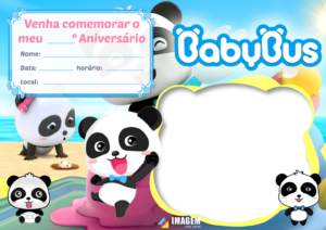 Convite de Aniversário BabyBus Grátis para Imprimir