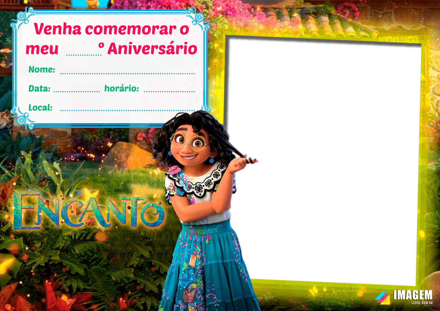 Grátis - Fazer convite online convite digital aniversário encanto