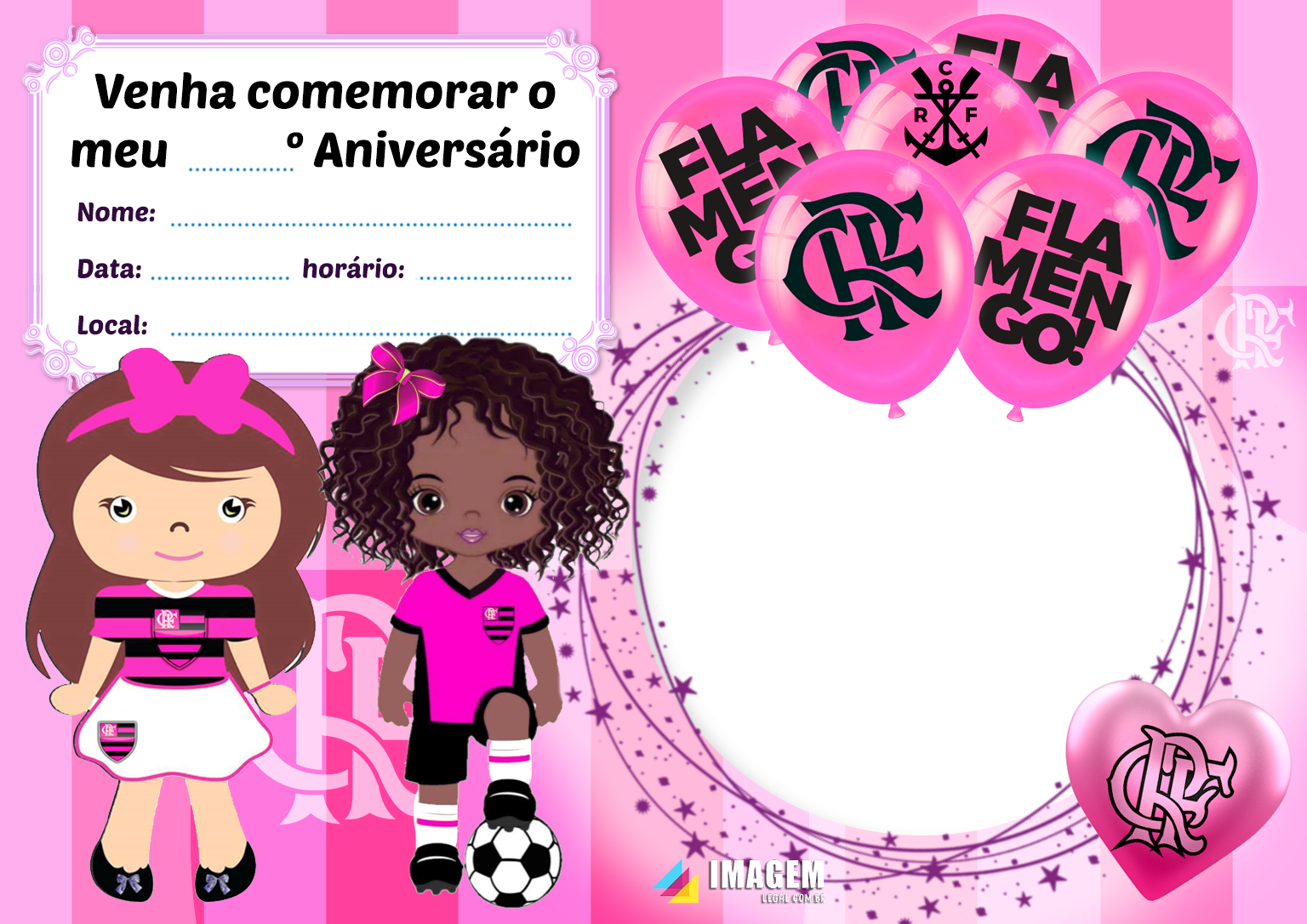 Criar convite de aniversário - Convite Flamengo