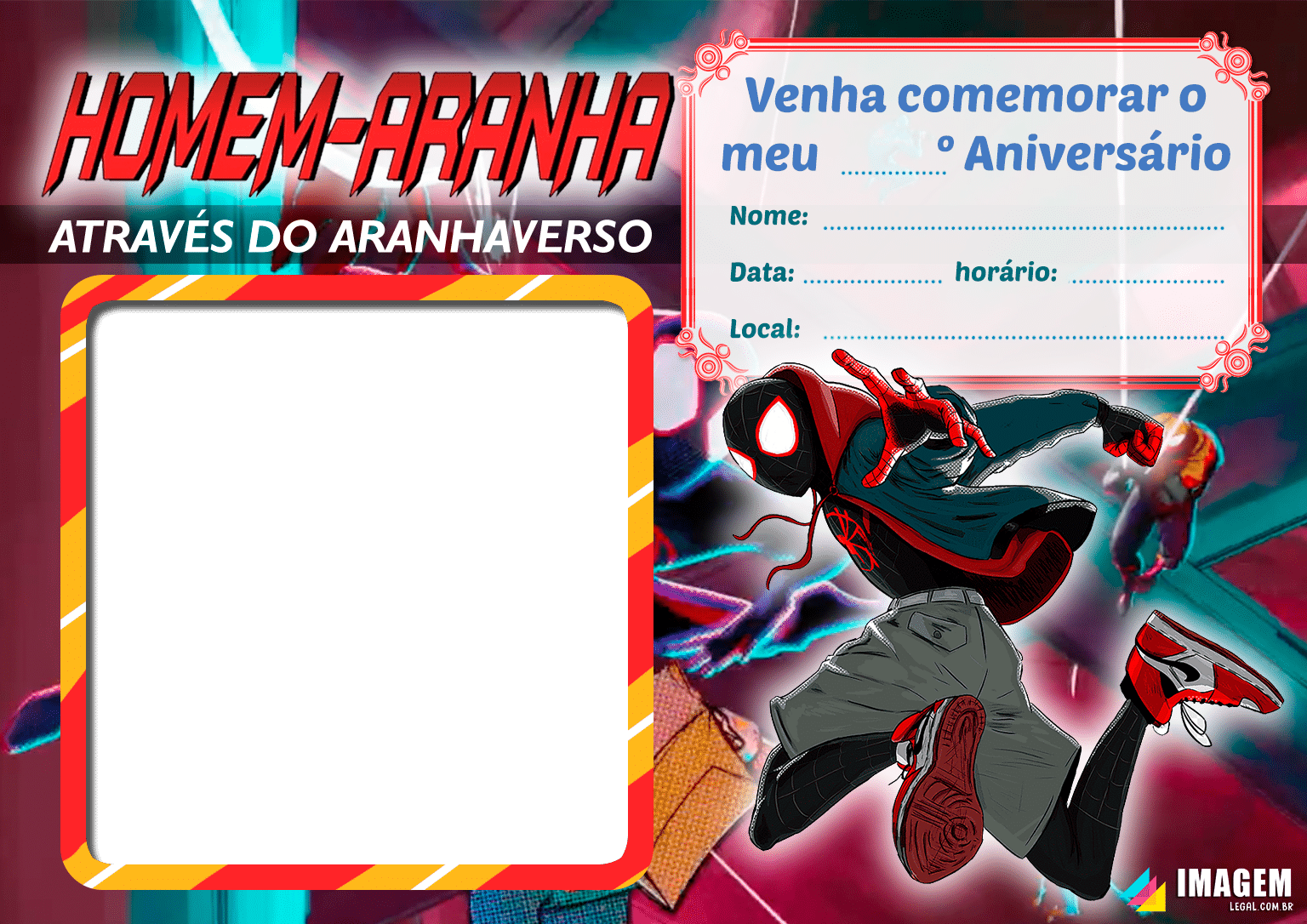 Criar convite de aniversário - Convite Homem Aranha