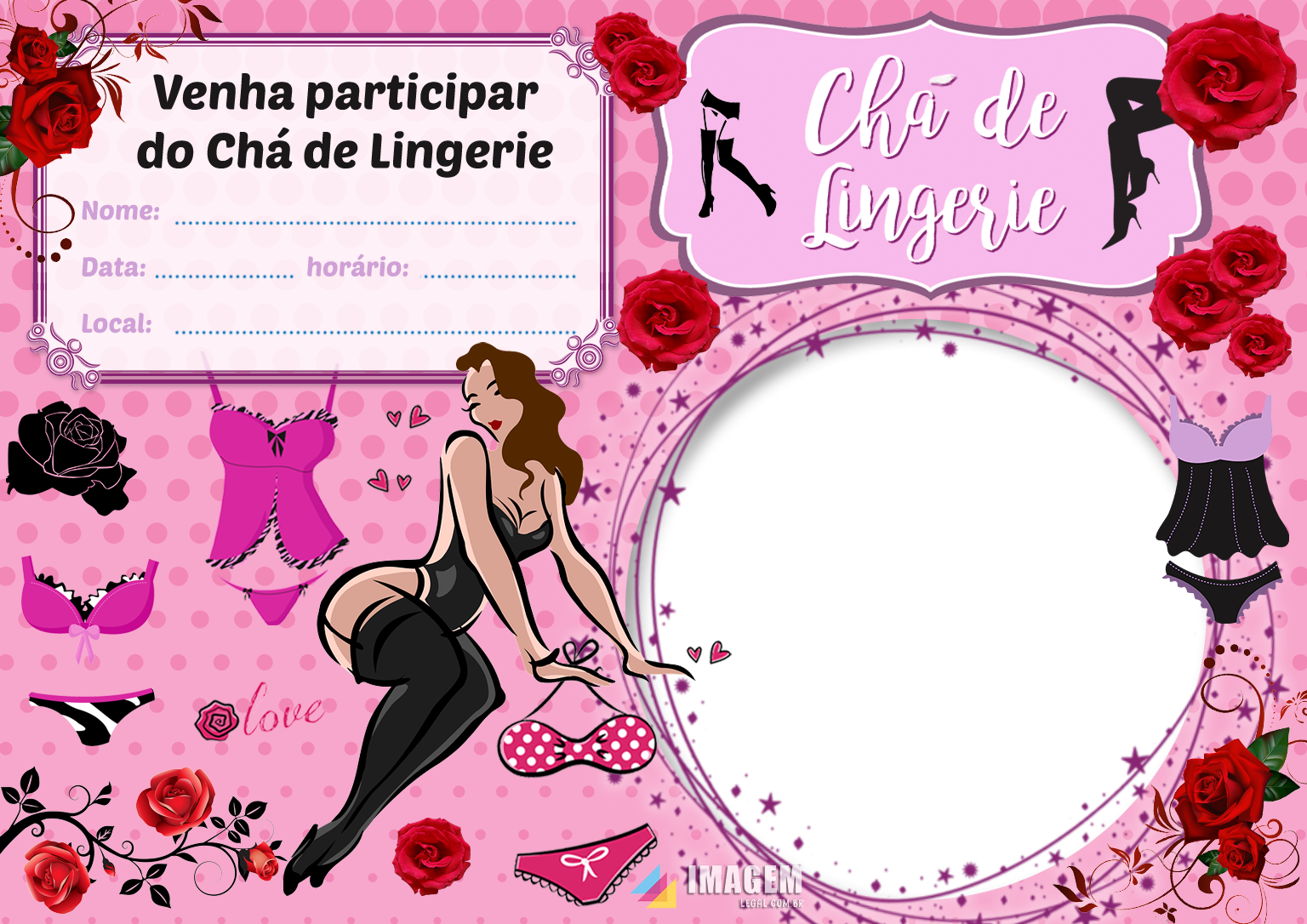Convite de Chá de Lingerie - Imagem Legal