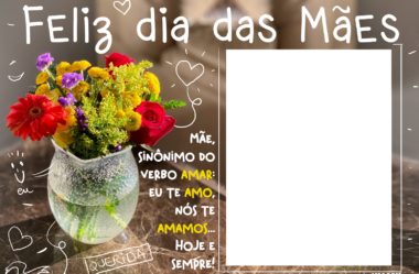 Moldura de Feliz Dia das Mães para Montagem de Fotos