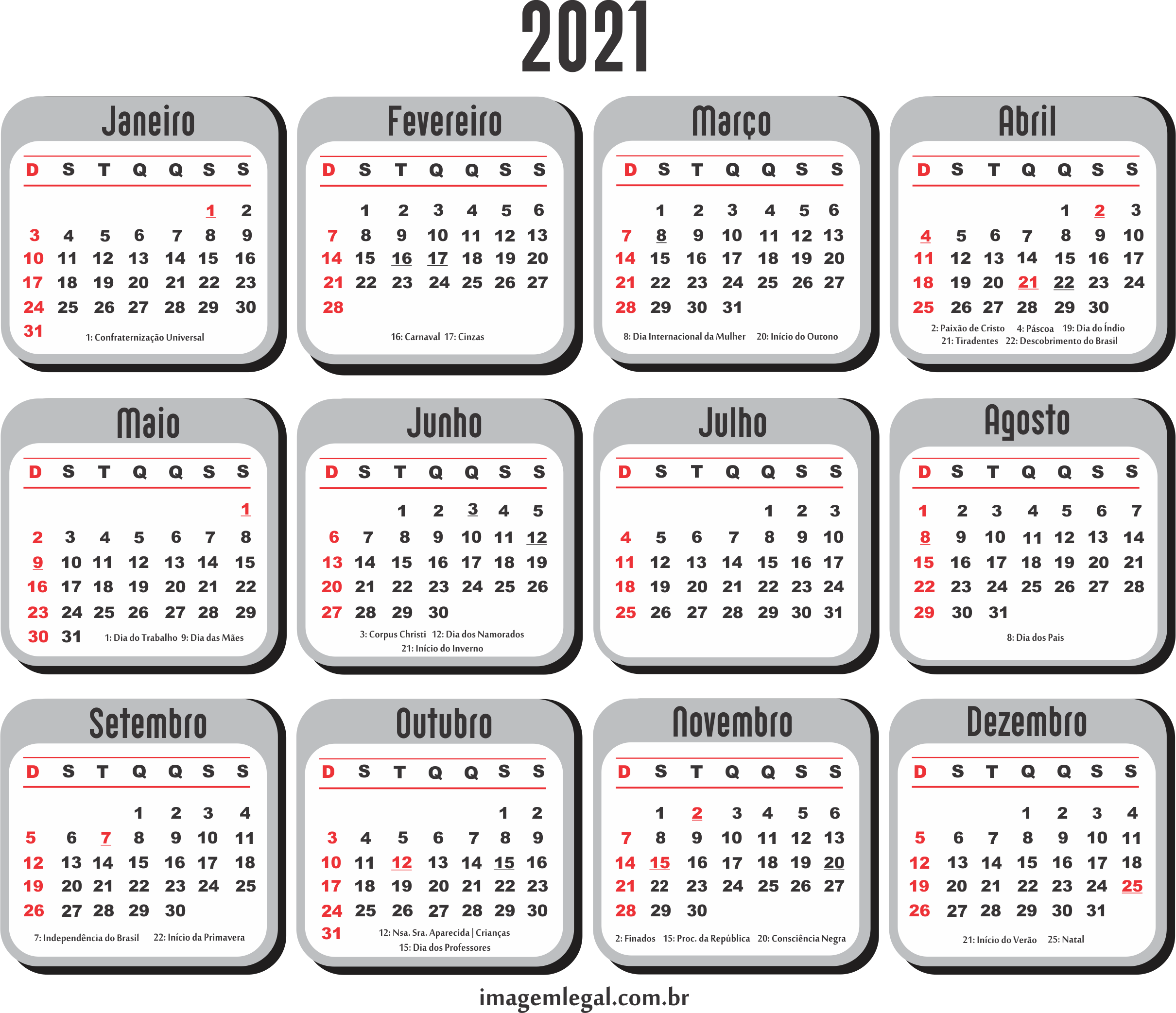 Calendario 2021 Para Imprimir Chile Reverasite