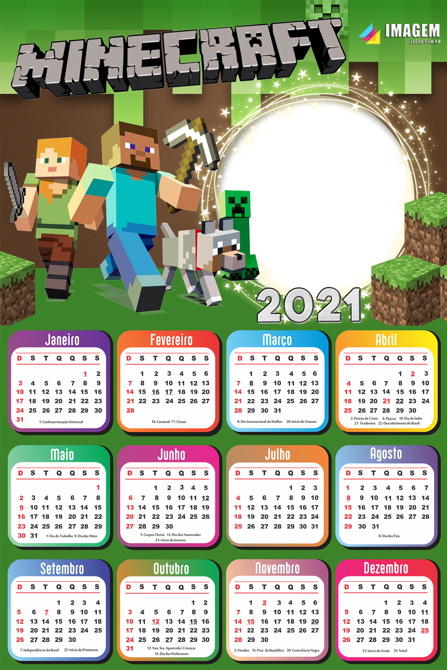 Pin em CALENDÁRIO 2021