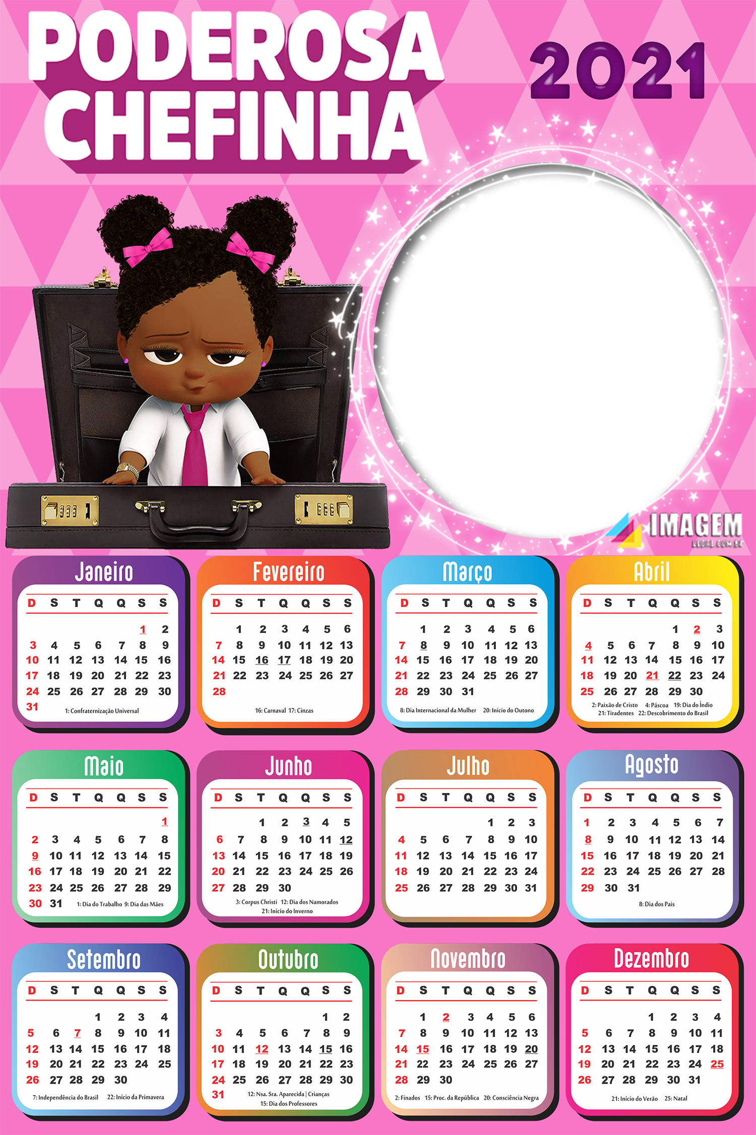 Colagem de Foto Calendário 2021 Poderosa Chefinha | Imagem ...