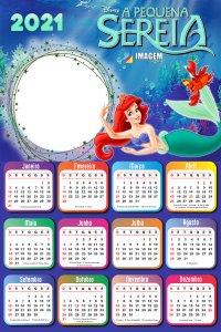 Moldura Digital Calendário 2021 A Pequena Sereia