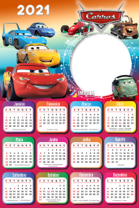 Montagem Digital Calendário 2021 Carros