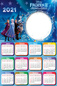 Montagem de Fotos Calendário 2021 Frozen 2